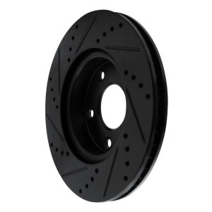 Mazda 3 Brake Rotor (1) - Front Right - R1 Concepts - Drilled & Slotted - Black - `19-`25